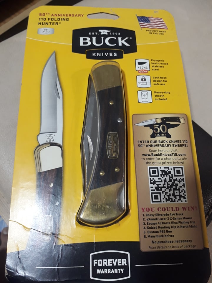 มีดBuck 110 50th Anniversary Dymondwood Folding Hunter Knife 0110BRS