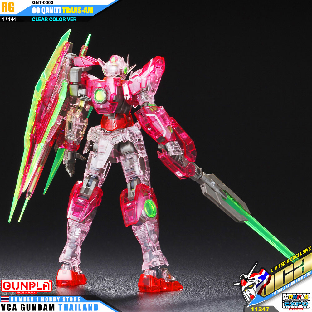 BANDAI GUNPLA EXPO REAL GRADE RG 1/144 00 QAN[T] QANT TRANS AM TRANS-AM CLEAR COLOR โมเดล กันดั้ม กันพลา VCA GUNDAM