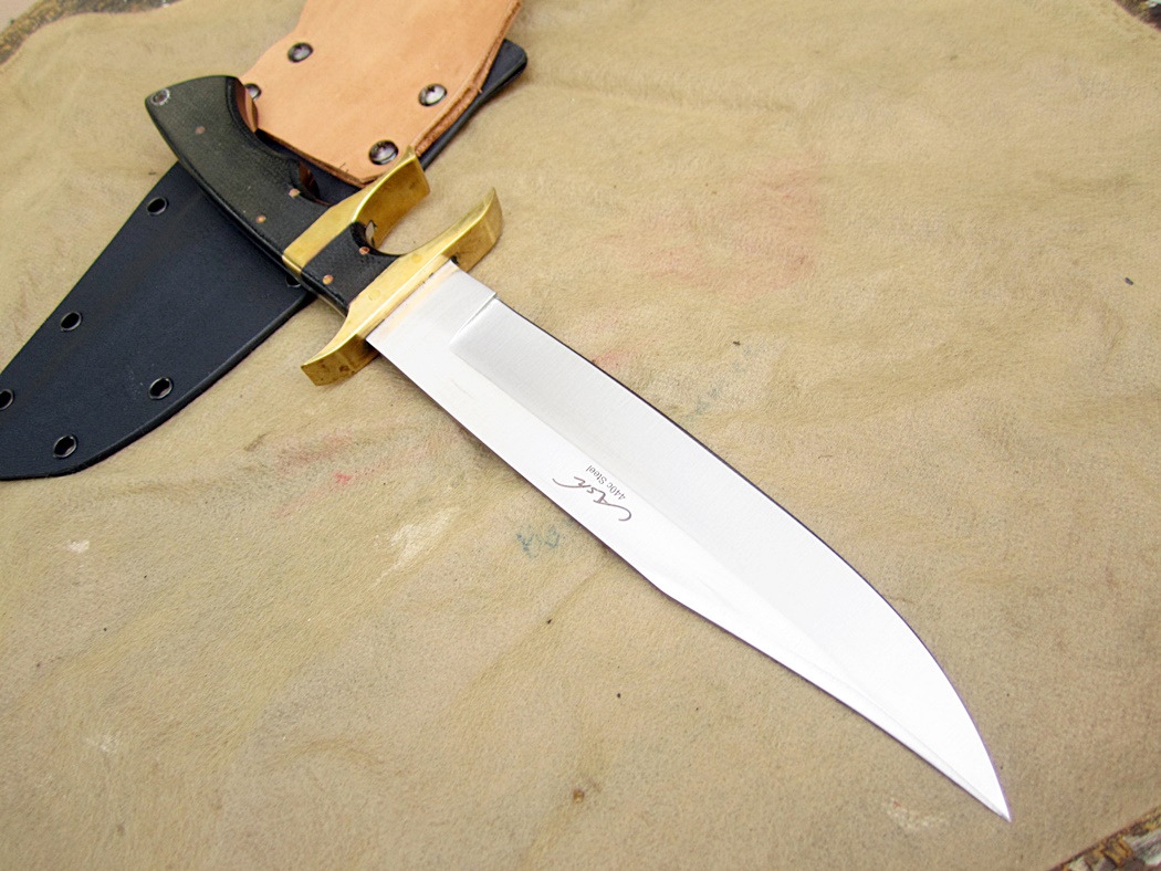 มีดใบตายASH CUSTOM HANDMADE HUNTING BOWIE KNIFE 440C STEEL 12" (B94)
