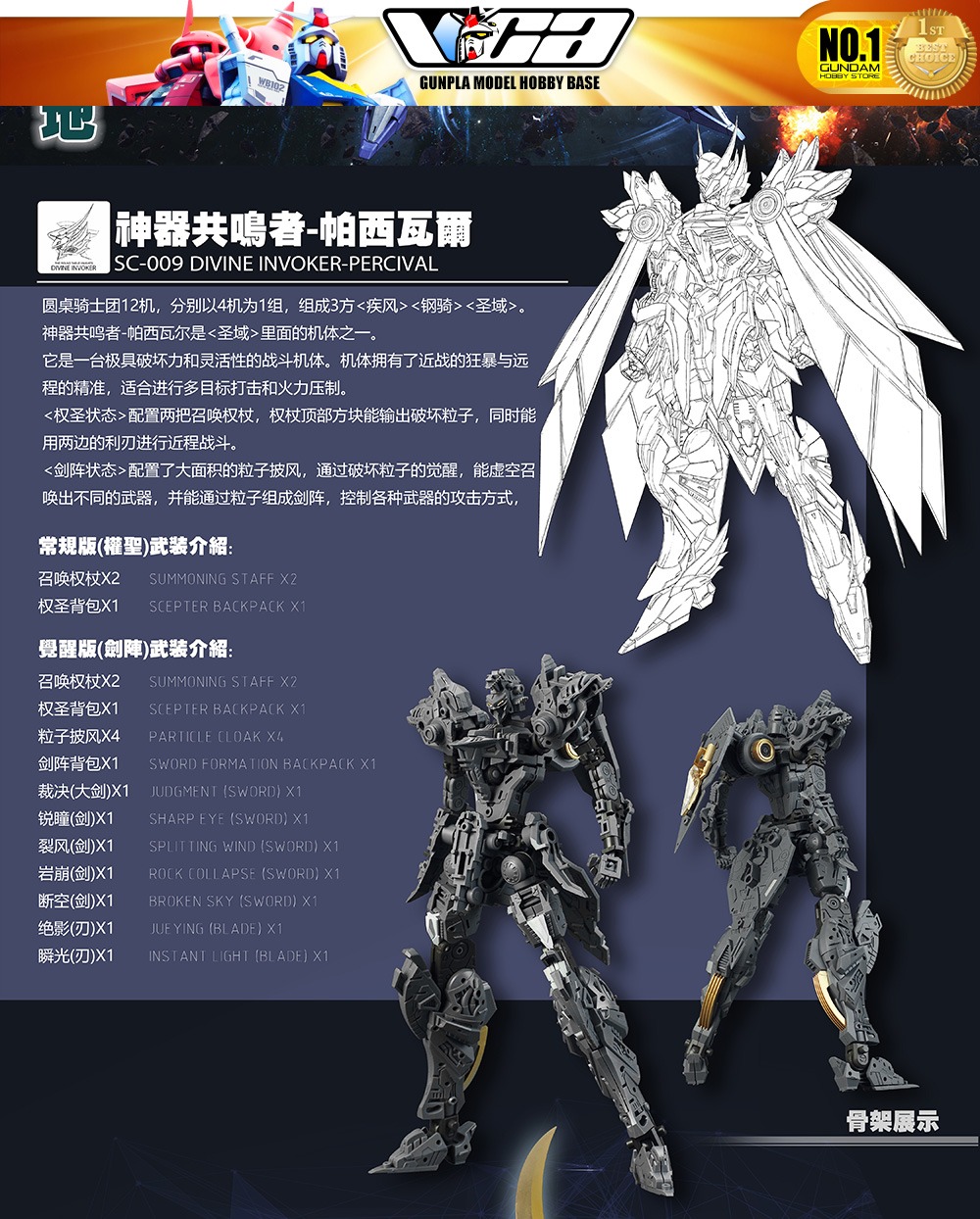 SNAA Divine Involker Percival Real Grade RG Action Figure Model Toy Kit VCA Gundam Thailand