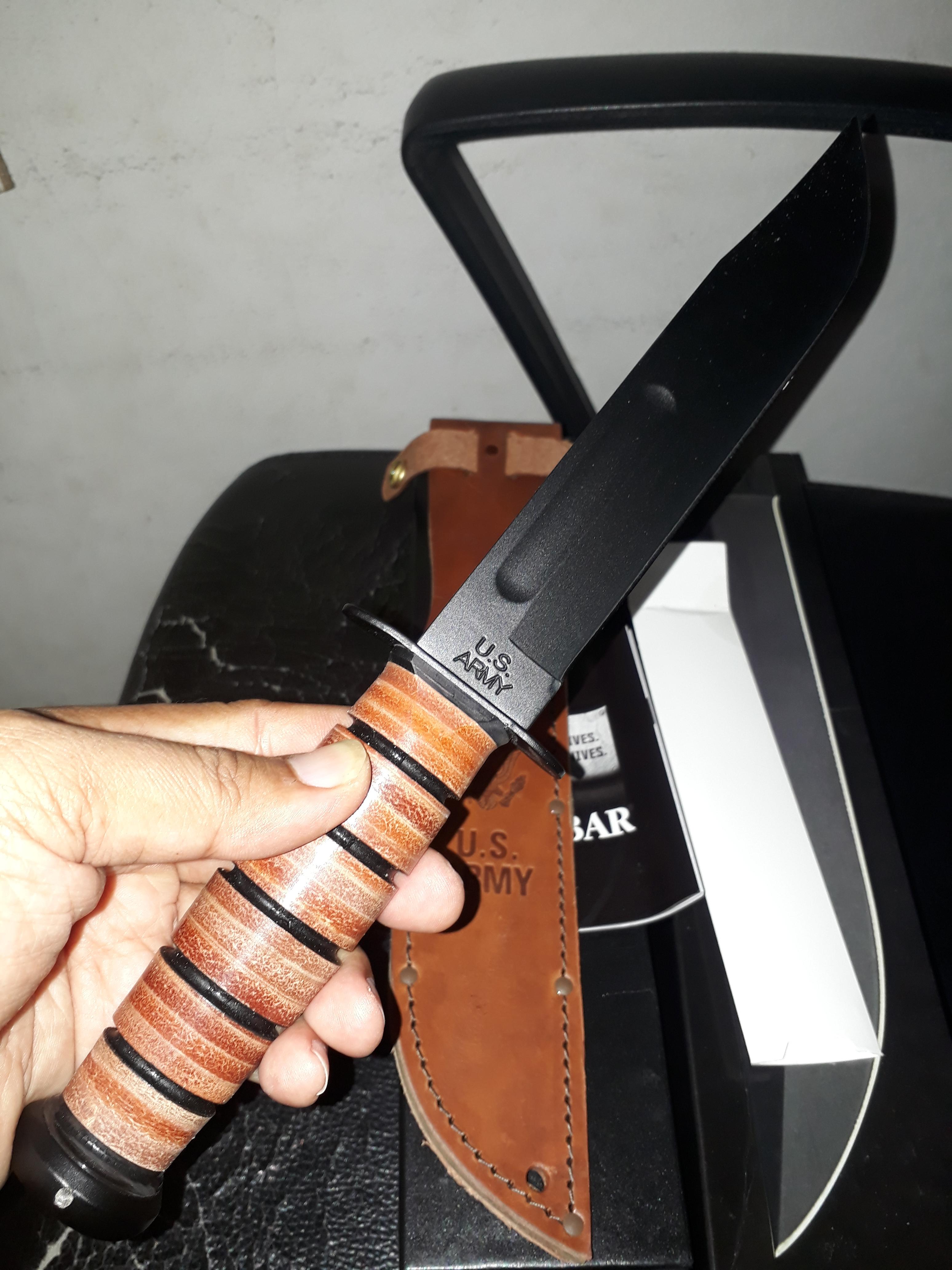 มีด Ka-Bar 1220 US Army Straight Edge Fighting/Utility Knife with Leather Sheath