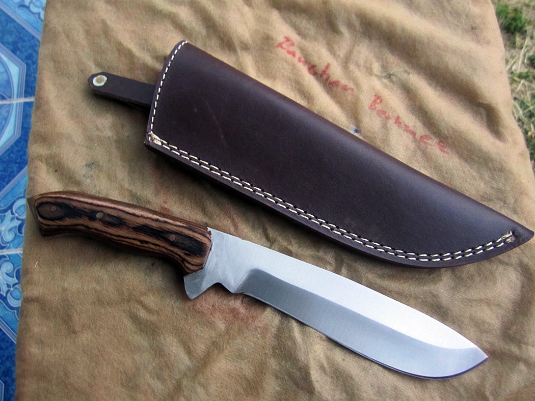 มีดพกสั้น Custom A2 Steel Clip Point Hunting Knife Canvas Micarta Handle AE255