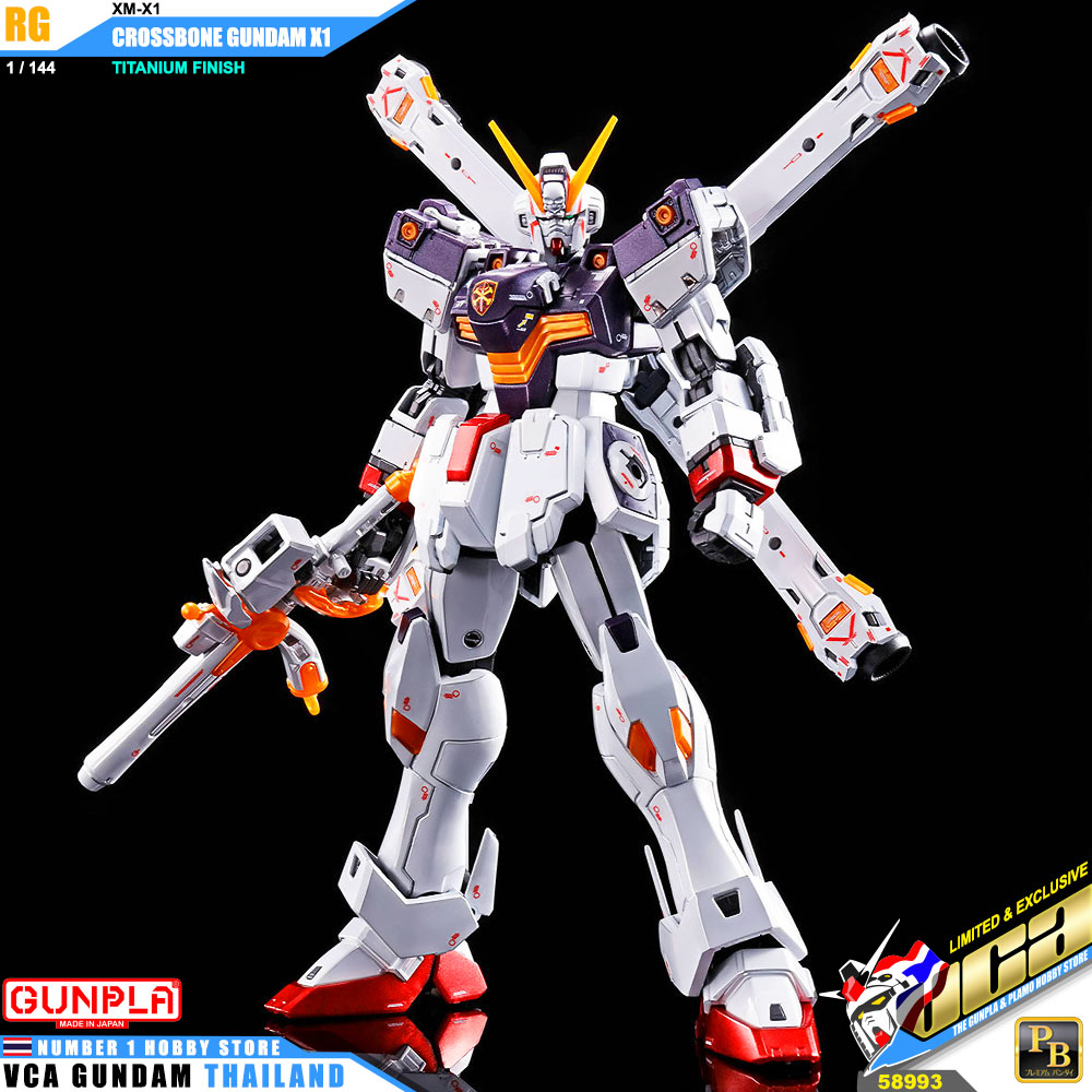 BANDAI GUNPLA EXPO REAL GRADE RG 1/144 CROSSBONE GUNDAM X1 TITANIUM FINISH โมเดล กันดั้ม กันพลา VCA GUNDAM