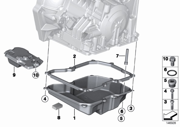 ชุดกรองน้ำมันเกียร์ออโต้พร้อมปะเก็น MINI COOPER R55, R56, R57, R58, R59