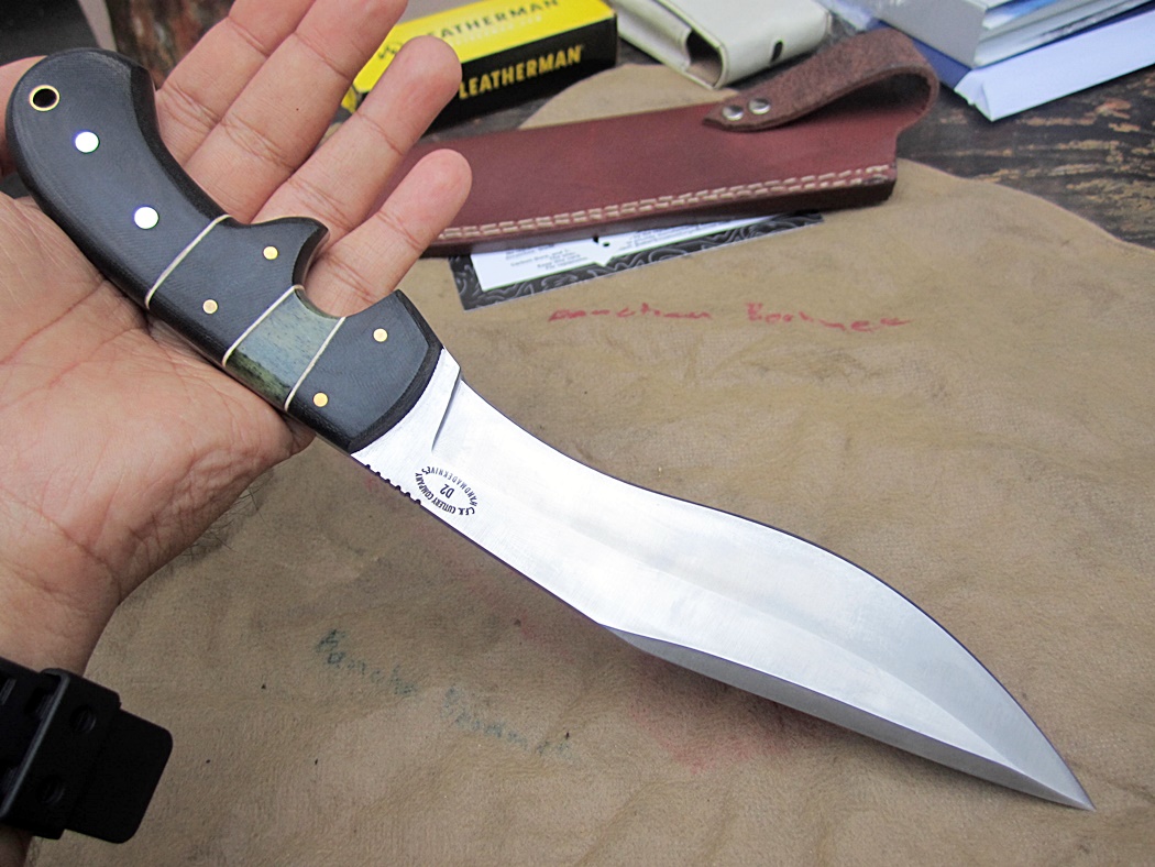 CFK USA Custom Handmade D2 LARGE Bone-Micarta Bolo-Parang Sub-Hilt Camp Knife C