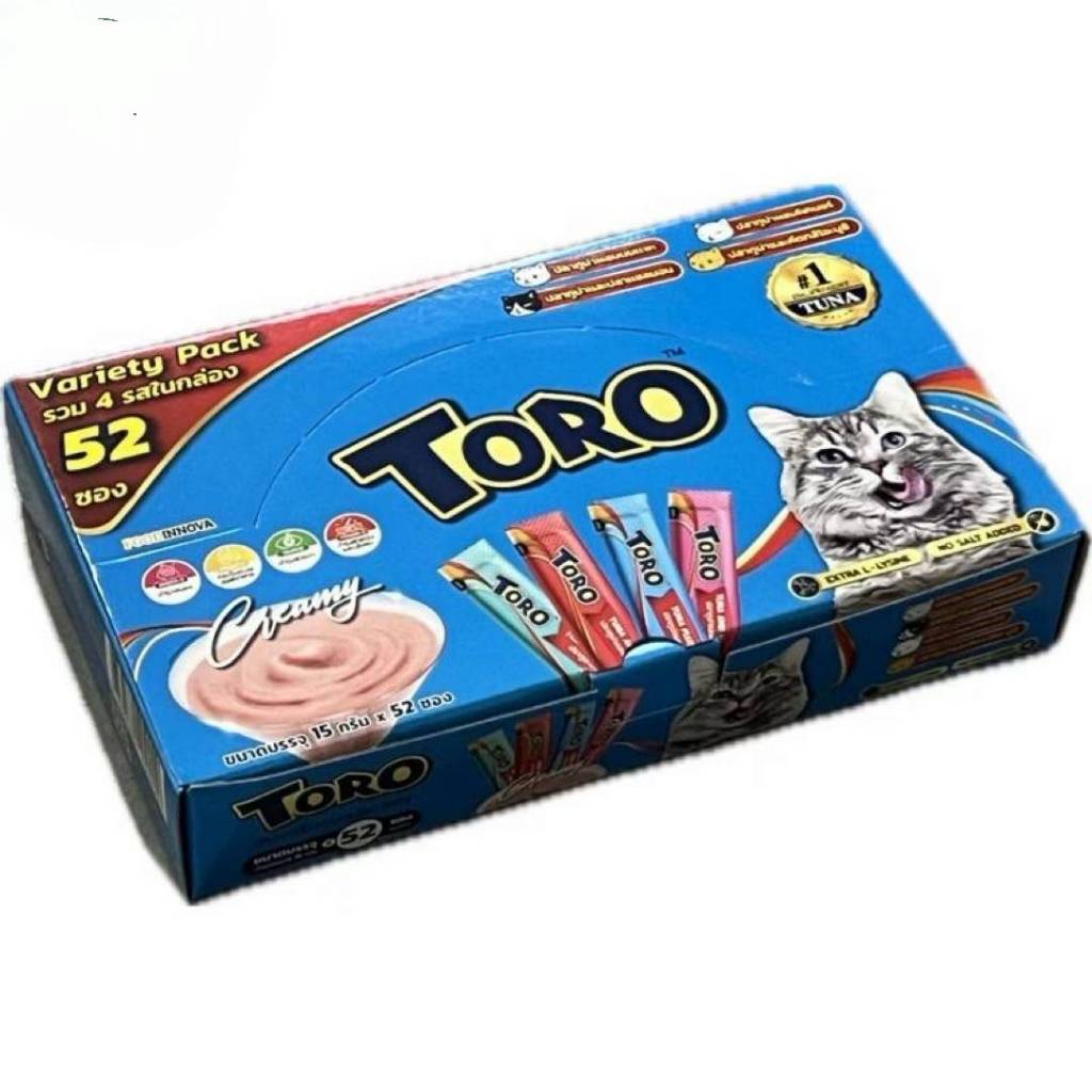 TORO โทโร่ ขนมแมวเลีย ขนาด15g. แพ็กกล่อง 52 ซอง