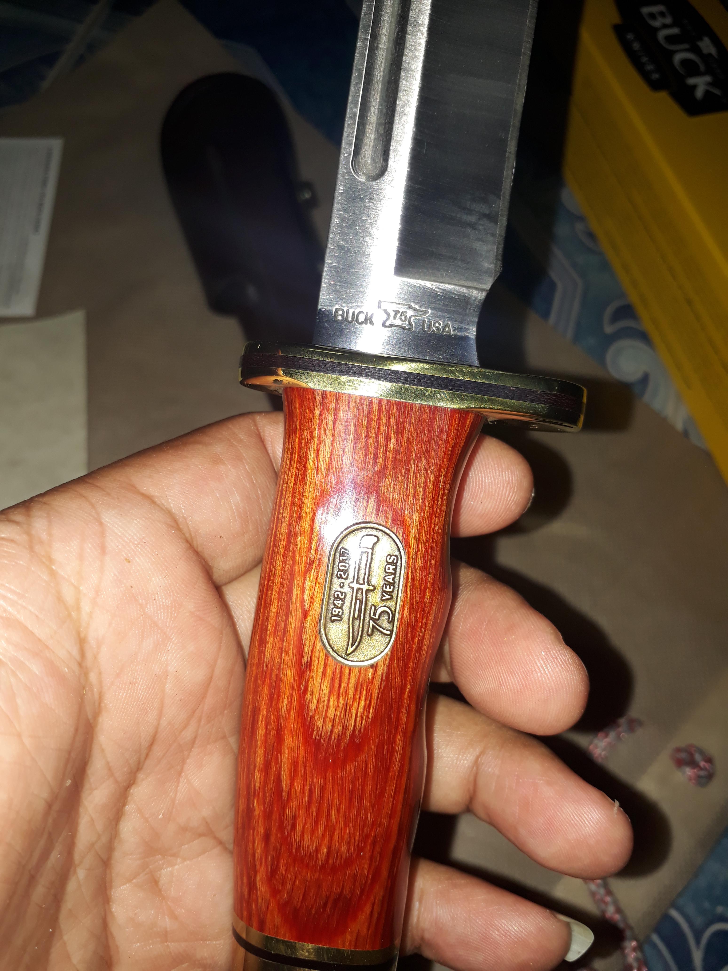 Buck Knives 0119 Special Fixed Blade Knife with Leather Sheath - 75th Anniversary Edition