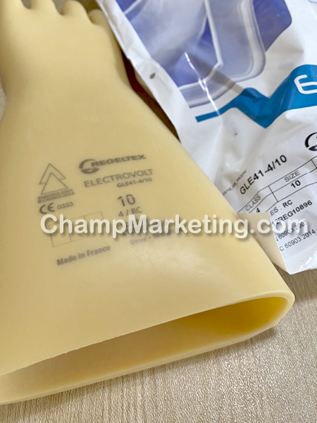 รีเจลเทค อีเลคโทรโวล์ท ถุงมือป้องกันไฟฟ้า 36000 โวลท์ Class 4 ไซส์ 10