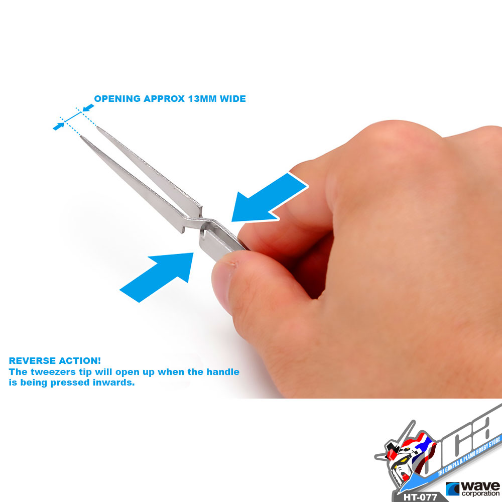 Wave Corporation® Hobby Tools HT-077 HG STRAIGHT TWEEZERS REVERSE ACTION TYPE