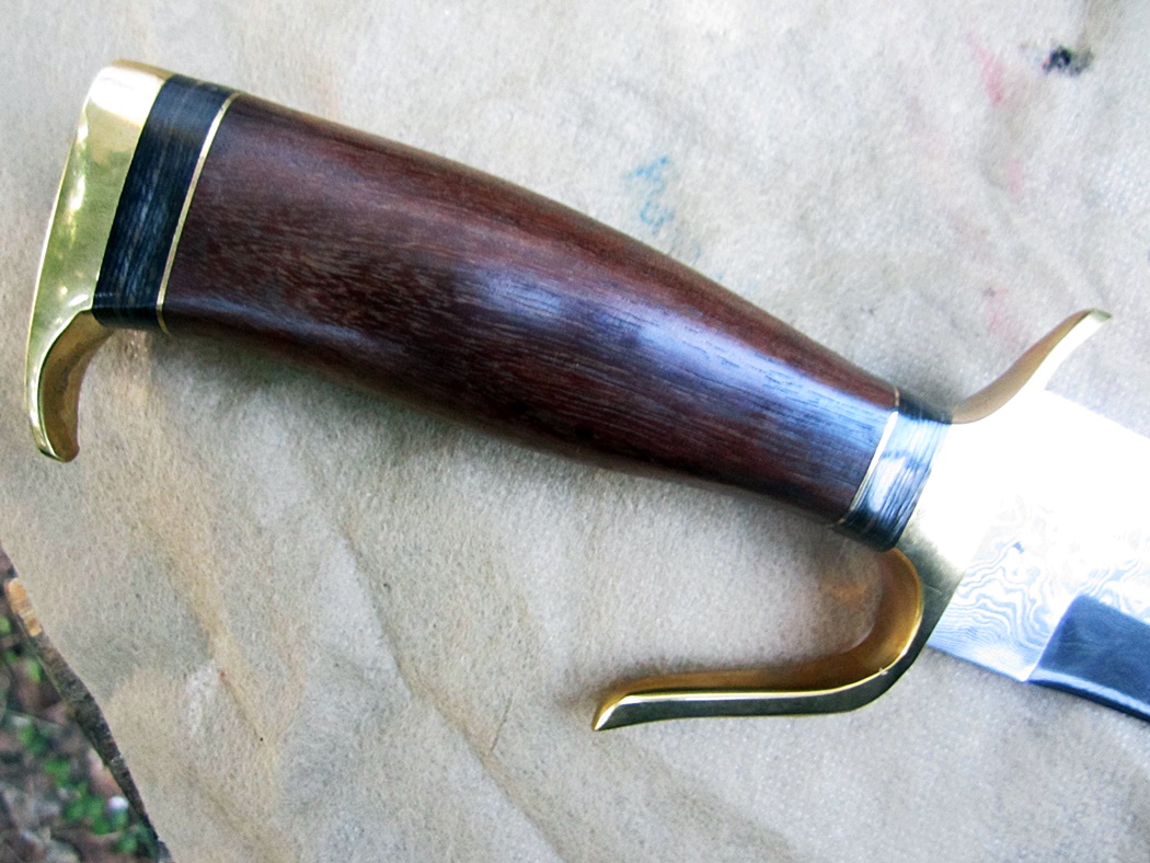 มีดเหล็กหลายDamascus steel custom handmade hunting Bowie knife 13"