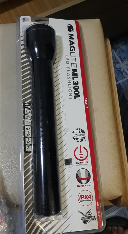 Maglite ไฟฉาย Maglite ML300L LED 3-Cell D Flashlight, Black