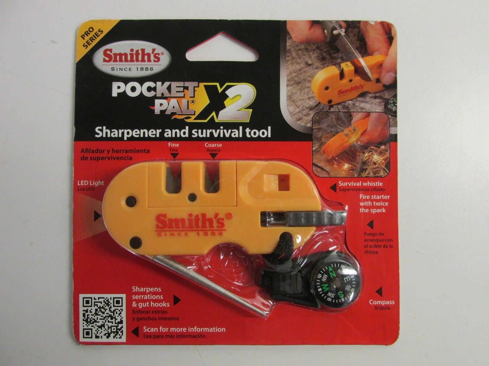 ที่ลับมีด ที่จุดไฟ Smith's 50408 Pocket Pal X2 Sharpener and Survival Tool