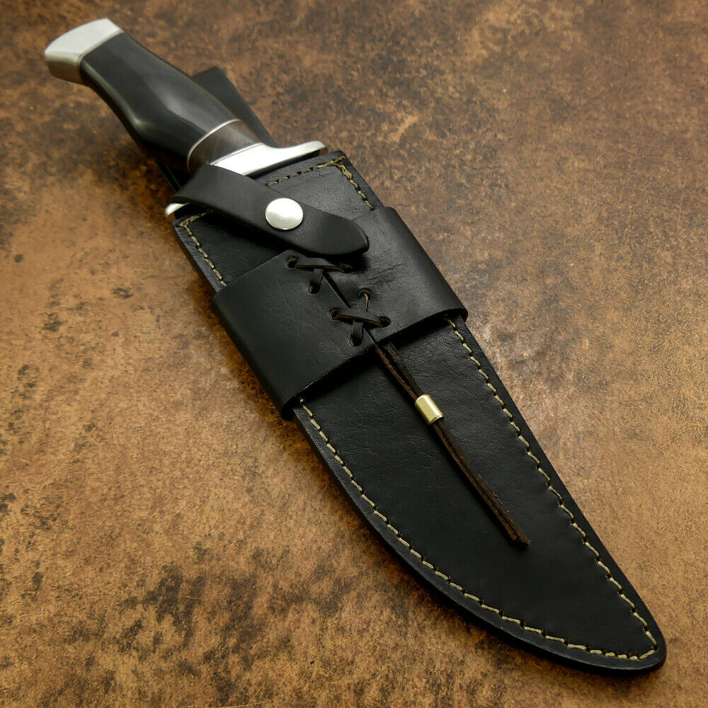 IMPACT CUTLERY RARE CUSTOM D2 BOWIE KNIFE BULL HORN HANDLE