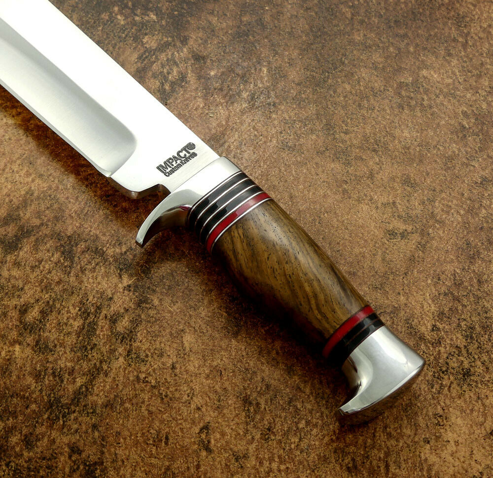 IMPACT CUTLERY RARE CUSTOM D2 BOWIE KNIFE BURL WOOD HANDLE