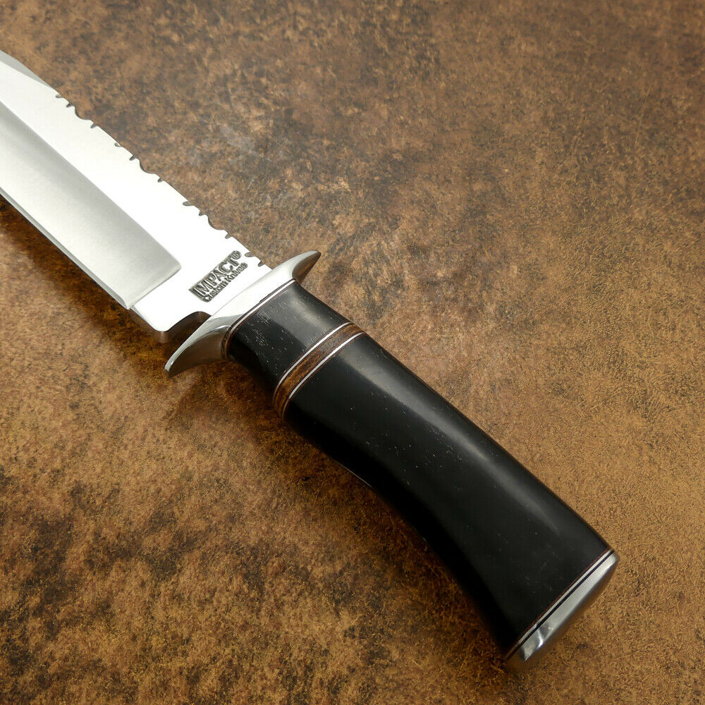 IMPACT CUTLERY RARE CUSTOM D2 BOWIE KNIFE BULL HORN HANDLE