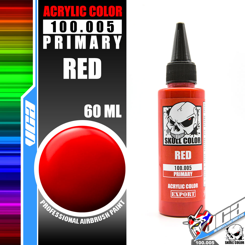 SKULL COLOR 100.005 RED ACRYLIC COLOR 60ML (PRIMARY) สีอะครีลิกสำหรับพลาสติก โมเดล