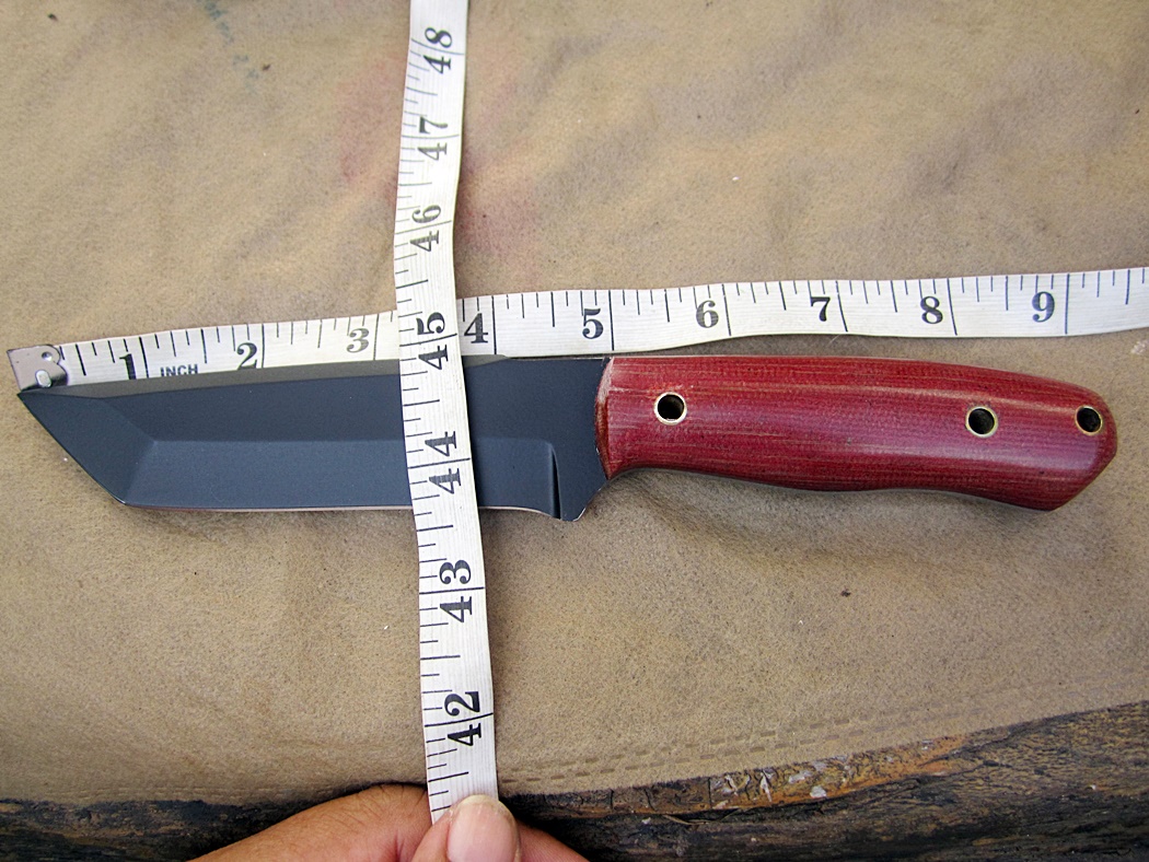 มีดพกสั่น ALONZO KNIVES USA CUSTOM HANDMADE TANTO POWDER COATED 1095 STEEL KNIFE 293