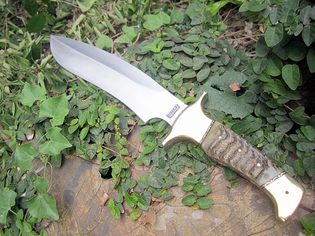 มีดเดินป่า IMPACT CUTLERY RARE CUSTOM MASSIVE SASQUATCH BOWIE KNIFE FULL TANG RAM HORN UK