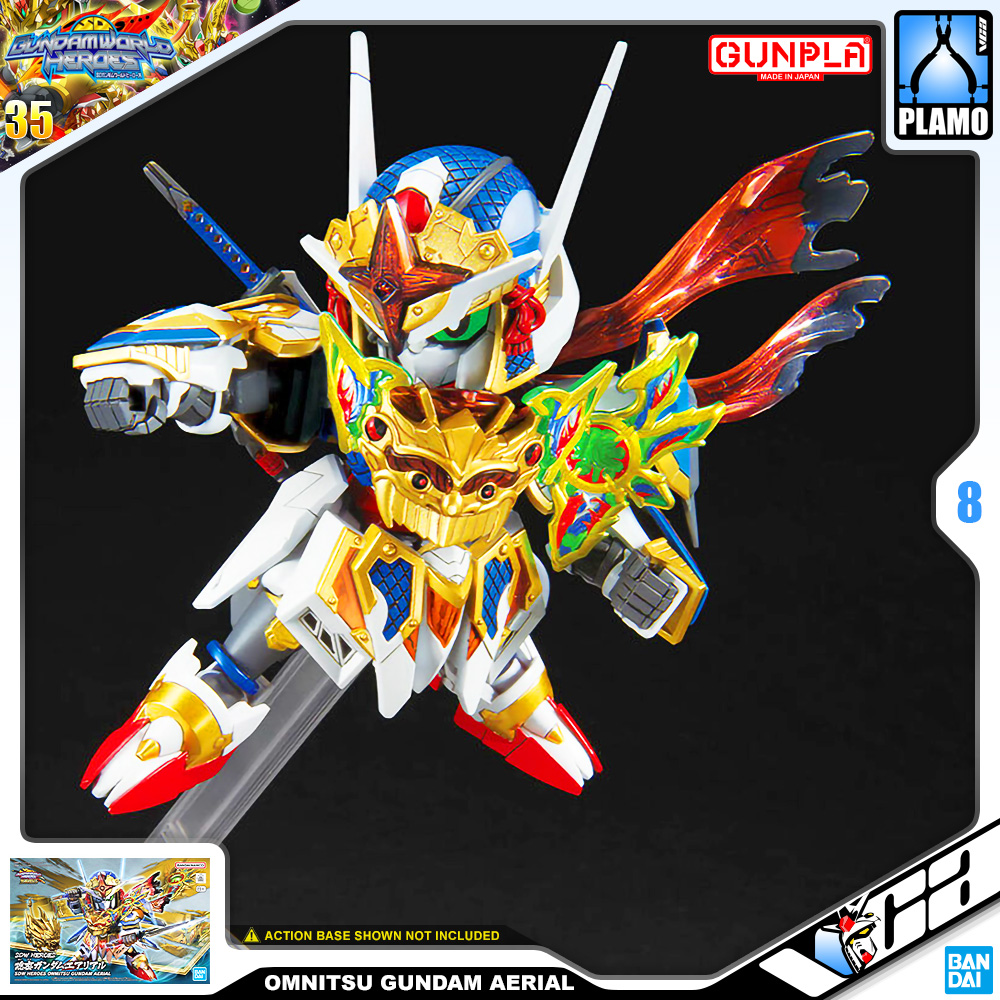 Bandai Gunpla SD World Heroes Onmitsu Gundam Aerial Plastic Model Action Toy Kit VCA Thailand