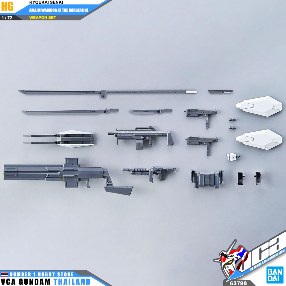 BANDAI KYOUKAI SENKI HIGH GRADE HG 1/72 AMAIM WARRIOR AT THE BORDERLINE WEAPON SET โมเดล นักสู้เขตแดน VCA GUNDAM