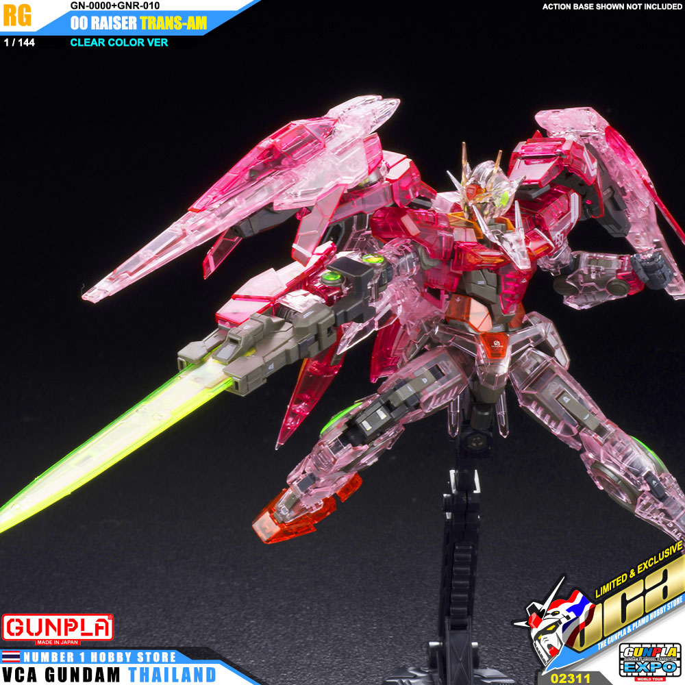 BANDAI GUNPLA EXPO REAL GRADE RG 1/144 00 RAISER TRANS AM TRANSAM CLEAR COLOR VER โมเดล กันดั้ม กันพลา VCA GUNDAM