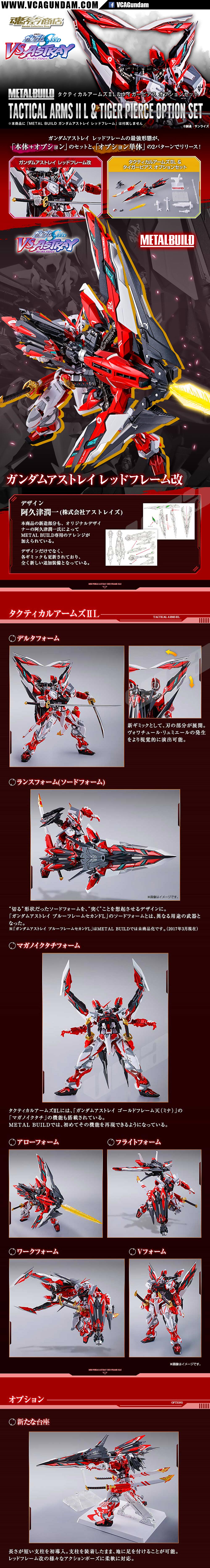 Metal Build TACTICAL ARMS II L & TIGER PIERCE OPTION SET FOR MB MPF-P02 GUNDAM ASTRAY RED FRAME กันดั้ม แอสเทรย์ เรด เฟรม