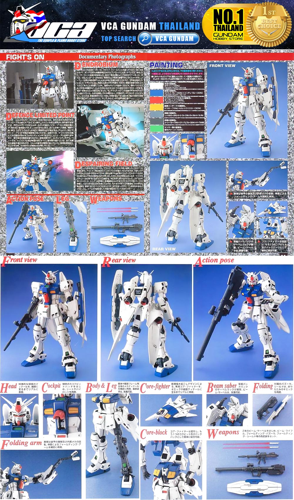 ⭐️ BANDAI GUNPLA MASTER GRADE MG RX-78GP03S RX-78 GUNDAM GP03S GP-03S STAMEN ประกอบ หุ่นยนต์ โมเดล กันดั้ม กันพลา ของเล่น VCA GUNDAM