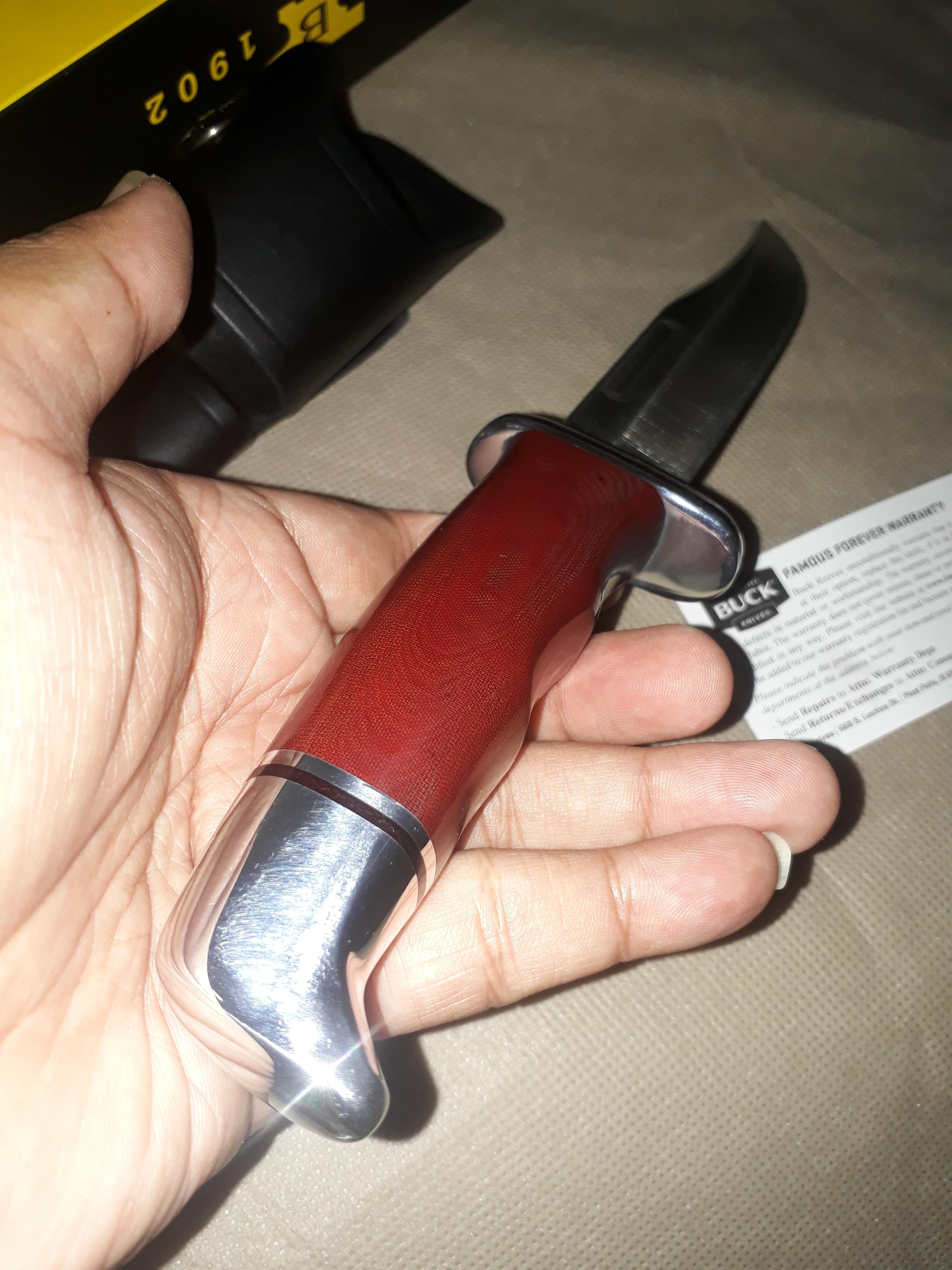 Buck Knives 119 Special Red Micarta BOS S30V Steel Fixed Blade Knife 119RDSSH