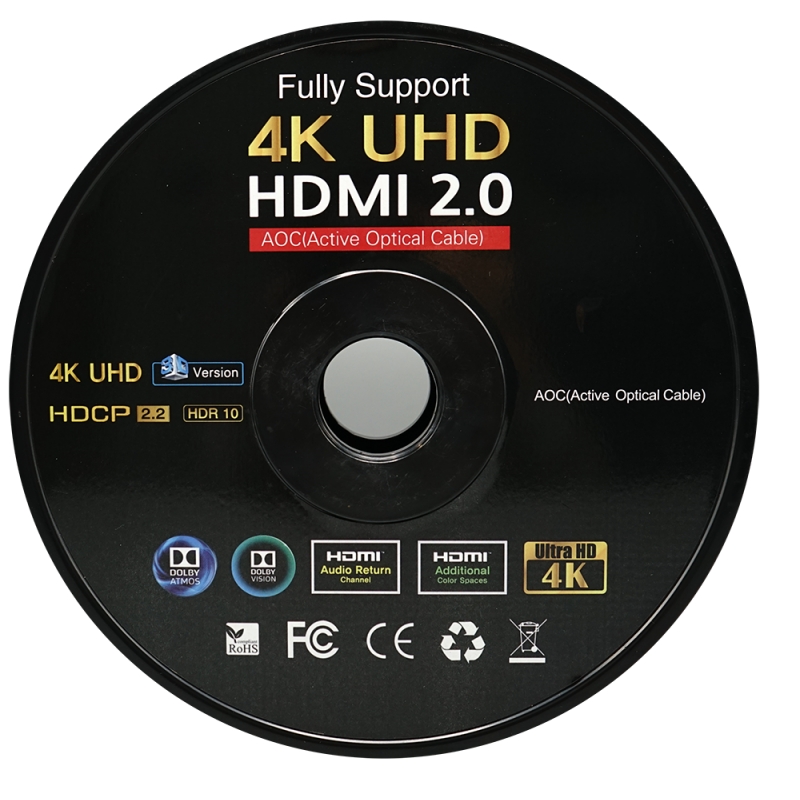 KEN : IH-AOC100 สาย HDMI2.0 Fiber optic 100M ความยาว 100 เมตร