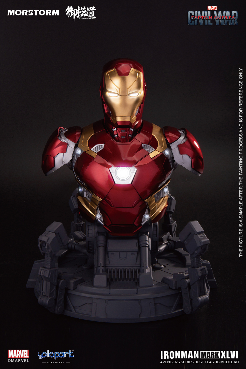 Eastern Model® x Morstorm Plastic Model Kits Series IRON MAN MARK 46 BUST CAPTAIN AMERICA CIVIL WAR