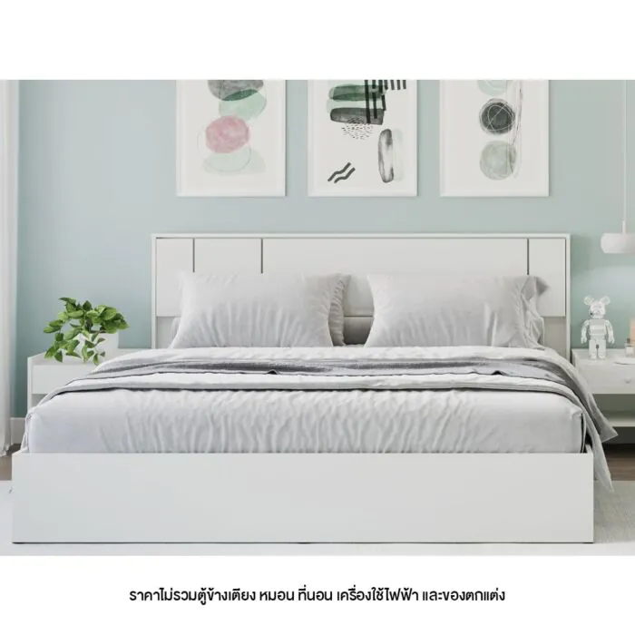 เตียง 5 ฟุต รุ่น Pearliz สีขาว