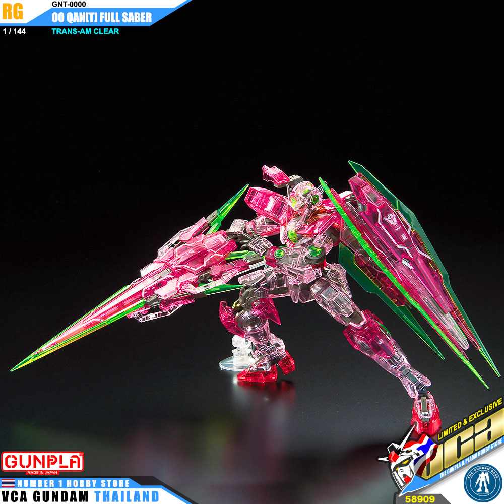 BANDAI GUNPLA REAL GRADE RG 1/144 00 QANT FULL SABER TRANS AM TRANS-AM CLEAR โมเดลกันดั้ม กันพลา THE VCA GUNDAM BASE