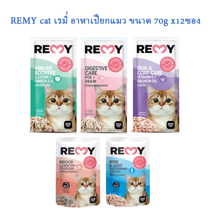 REMY REMY cat เรมี่ อาหาเปียกแมว ขนาด 70g x12ซอง
