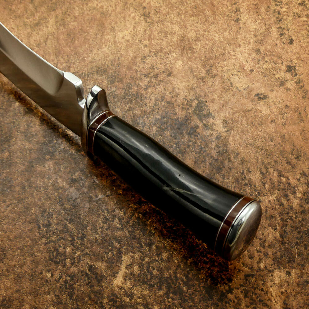 IMPACT CUTLERY RARE CUSTOM D2 BOWIE KNIFE BULL HORN HANDLE