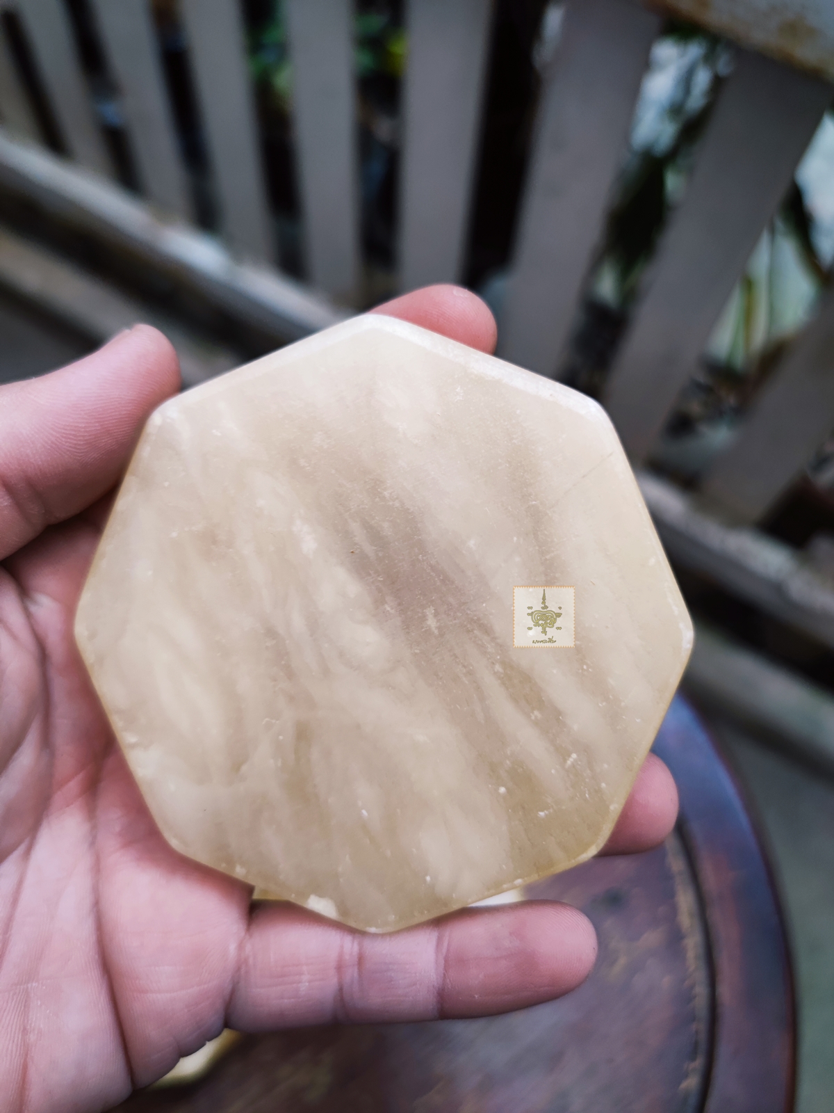 จานรองแก้ว หิน genuine alabaster made in italy