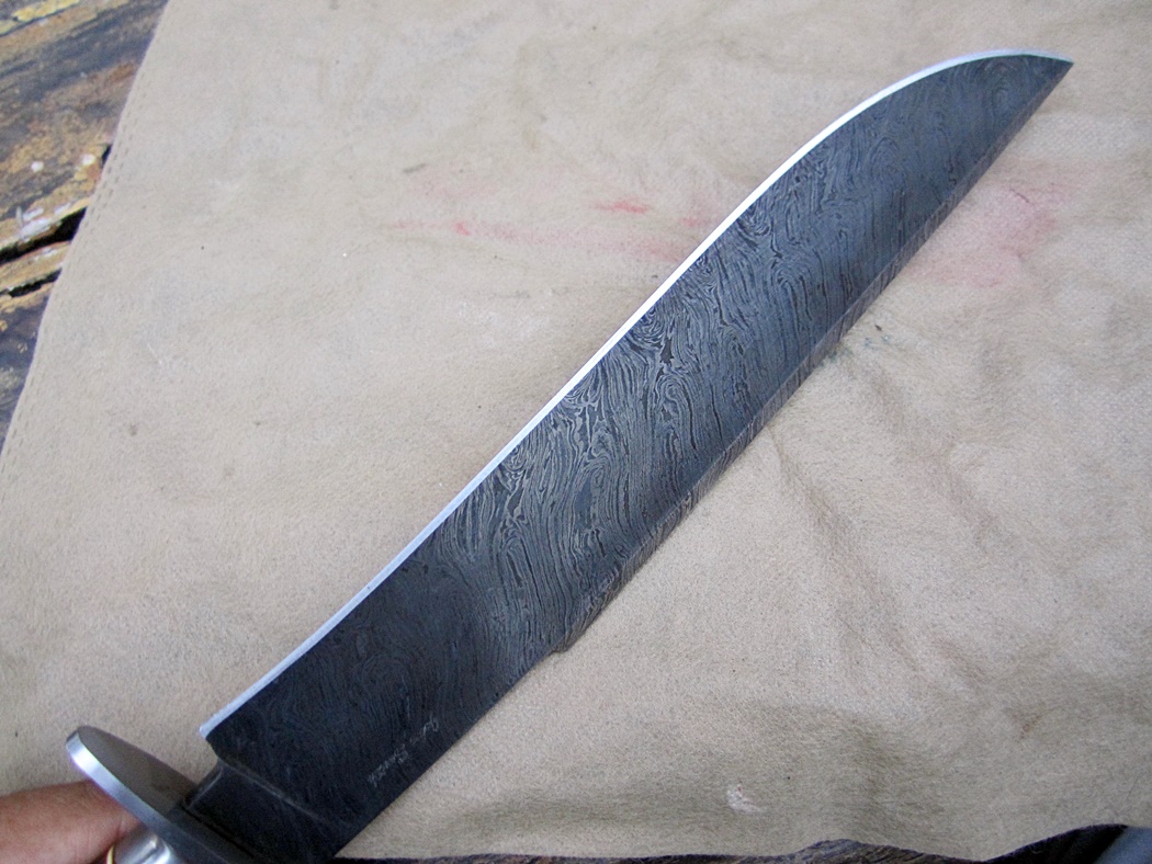 มีดเดินป่าJohn Smith's Custom Handmade Damascus Steel Bowie Knife Hunting Camping Tactical จากประเทศ UK. (C5)