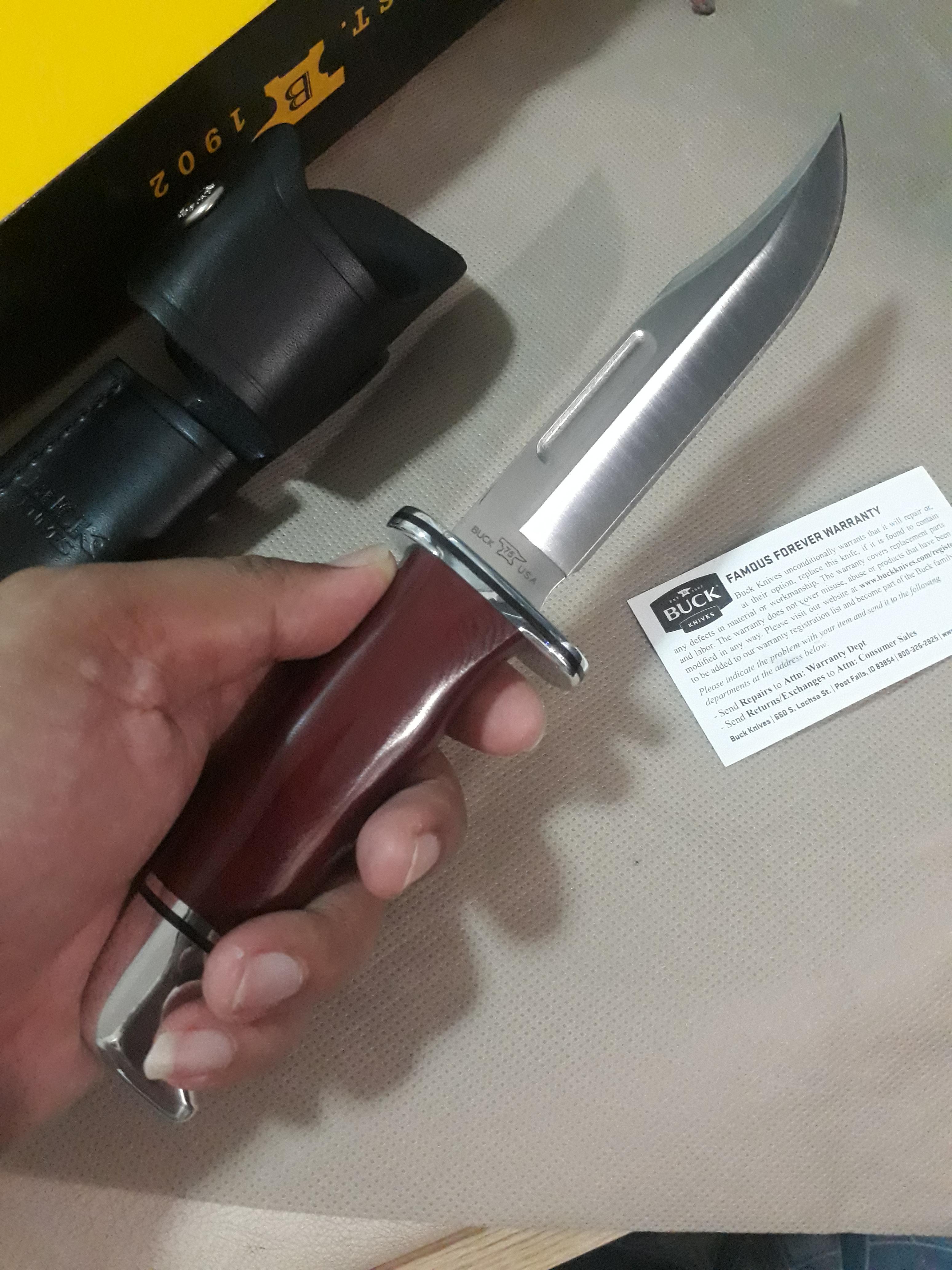 Buck Knives 119 Special Red Micarta BOS S30V Steel Fixed Blade Knife 119RDSSH