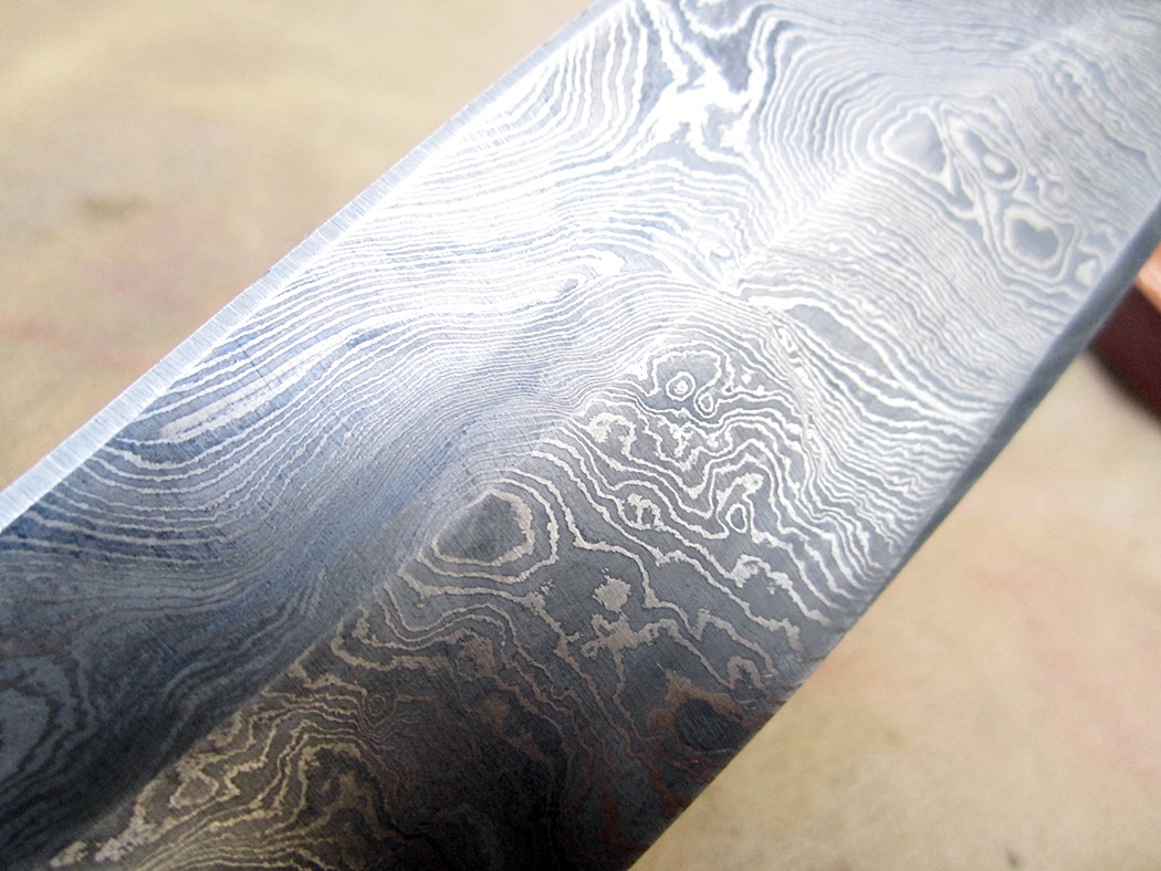 Ash damascus steel custom handmade bowie knife 12"