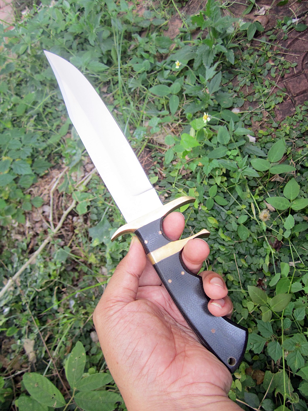 มีดใบตายASH CUSTOM HANDMADE HUNTING BOWIE KNIFE 440C STEEL 12" (B94)