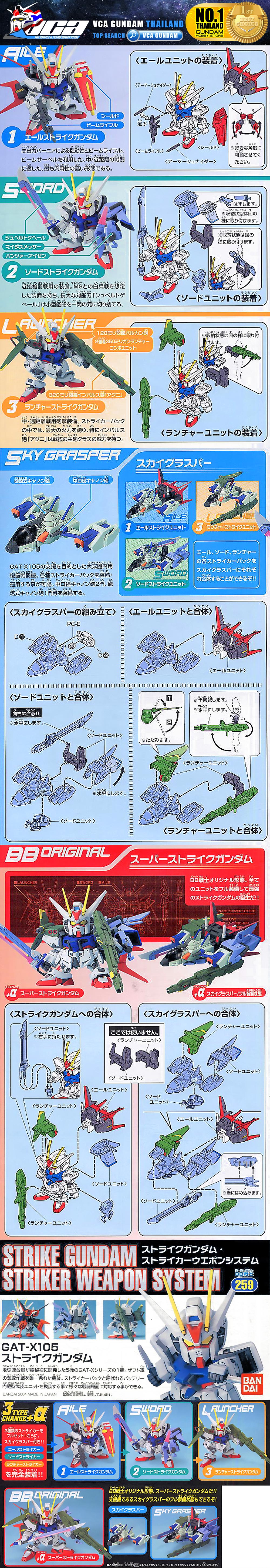 SD BB259 GAT-X105+AQM/E-YM1 STRIKE GUNDAM STRIKER WEAPON SYSTEM สไตร์ค กันดั้ม
