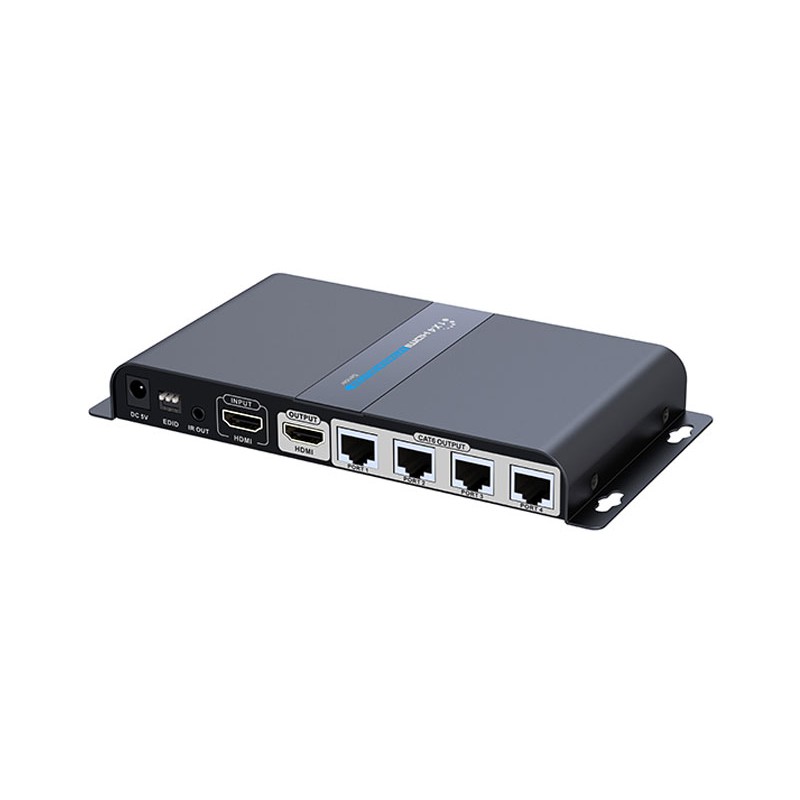 VANZEL รุ่น LH-104EA 4 PORT HDMI SPLITTER & 40M. EXTENDER OVER CAT6/6A/7 WITH RX POE SUPPORT