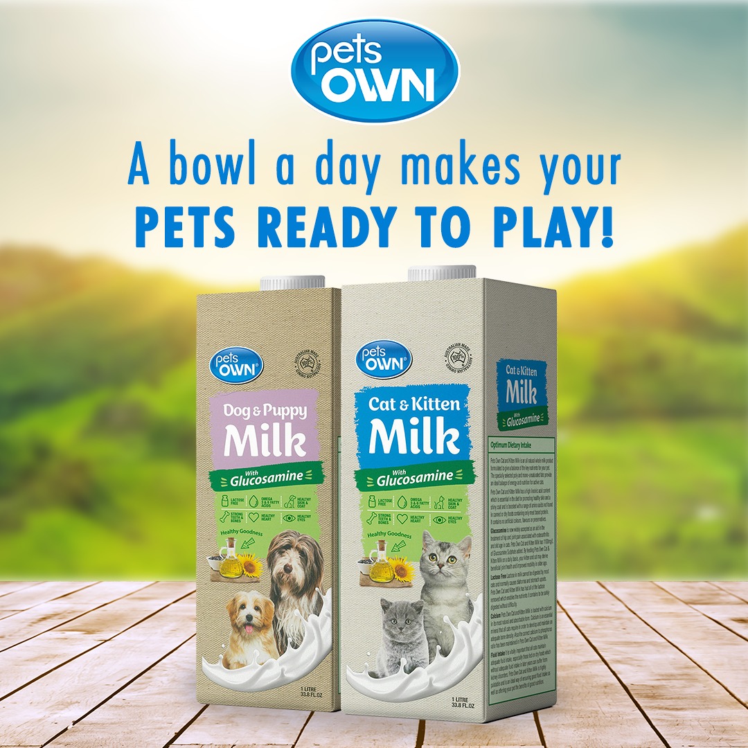 นมแพะสุนัขและแมว Pets own ขนาด 1 ลิตรนมสำหรับลูกหมาลูกแมว