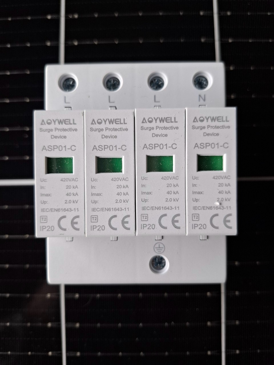 AOYWELL กันฟ้าผ่า เอซี 3 เฟส / Surge protection AC3P 4Pole 420VAC