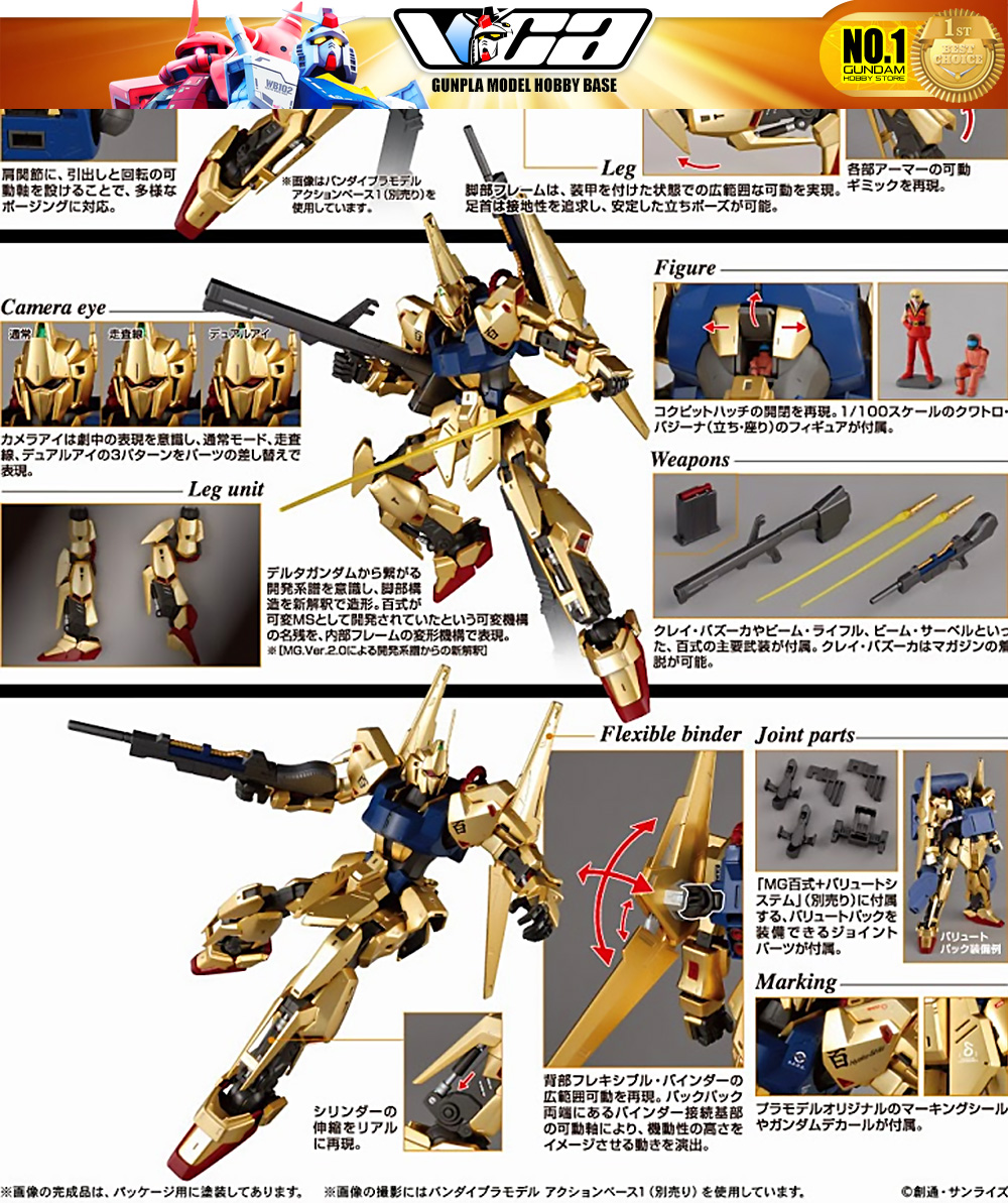 Bandai Gunpla MG MSN-00100 HYAKU-SHIKI VER 2.0