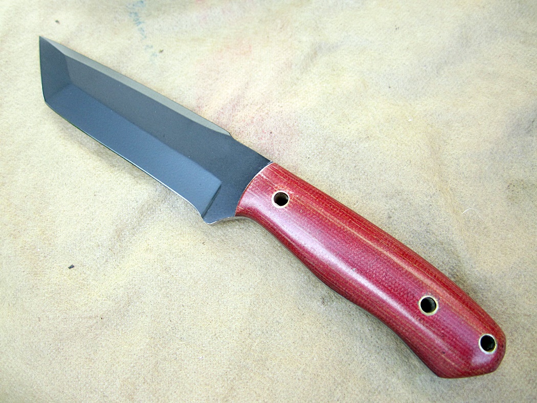 มีดพกสั่น ALONZO KNIVES USA CUSTOM HANDMADE TANTO POWDER COATED 1095 STEEL KNIFE 293