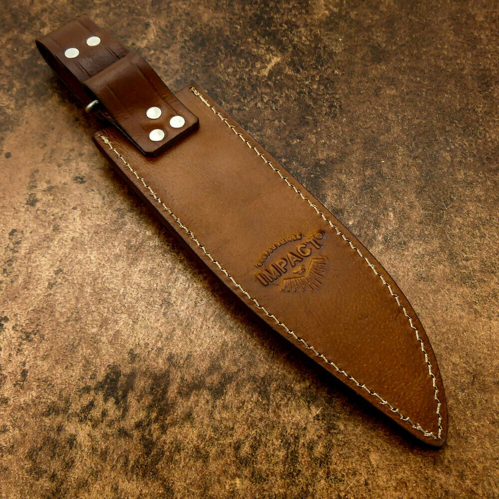 IMPACT CUTLERY RARE CUSTOM D2 BOWIE KNIFE OLIVE WOOD HANDLE