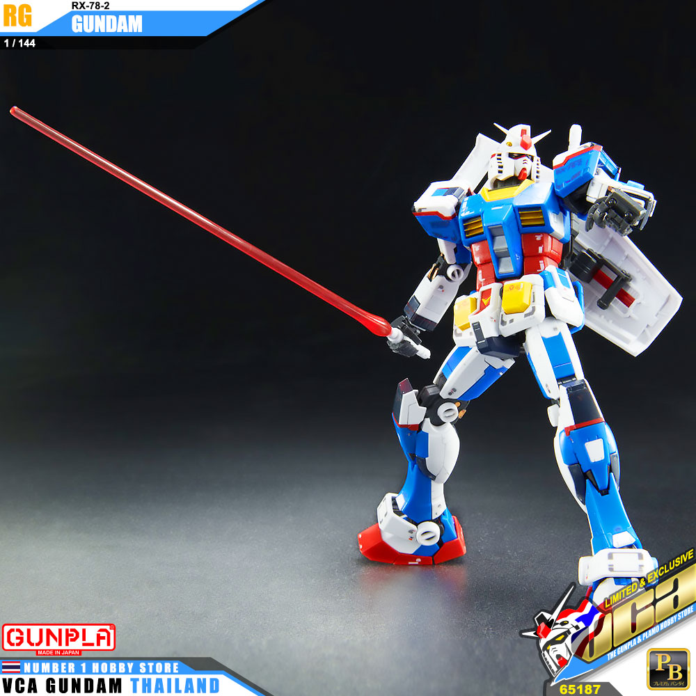 PREMIUM BANDAI GUNPLA REAL GRADE RG 1/144 RX-78-2 GUNDAM TEAM BRIGHT CUSTOM โมเดล กันดั้ม กันพลา VCA GUNDAM