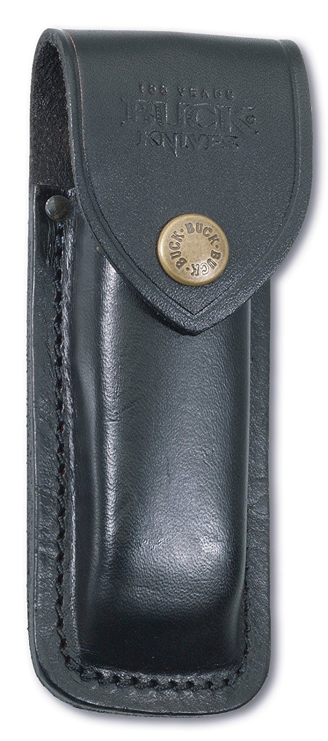 มีดพับBuck 110 แท้ Leather Sheath 110BRS New (EBONY HARDWOOD)