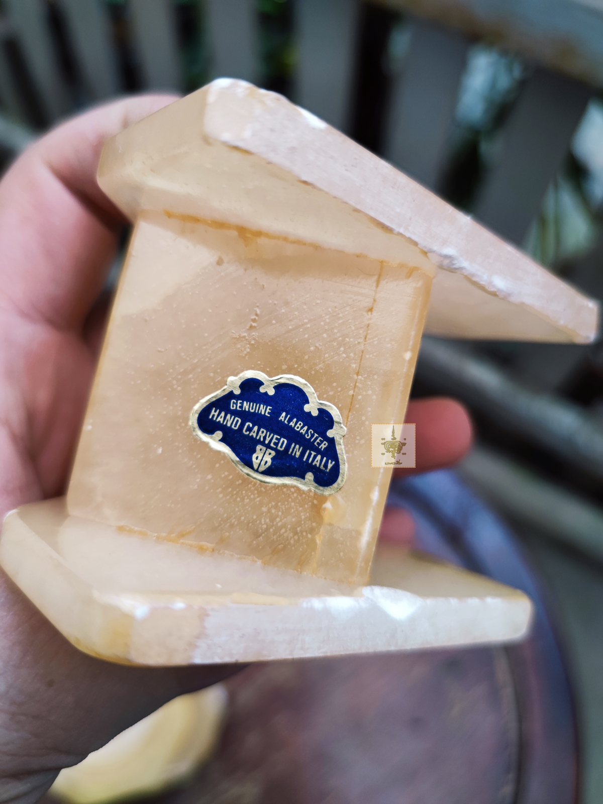 จานรองแก้ว หิน genuine alabaster made in italy