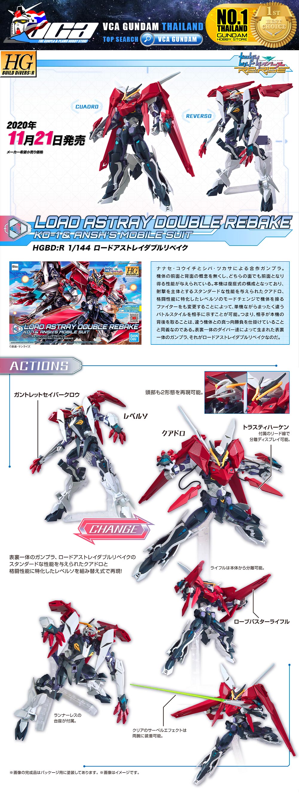 Bandai High Grade HG LOAD ASTRAY DOUBLE REBAKE Bandai High Grade HG LOAD ASTRAY DOUBLE REBAKE